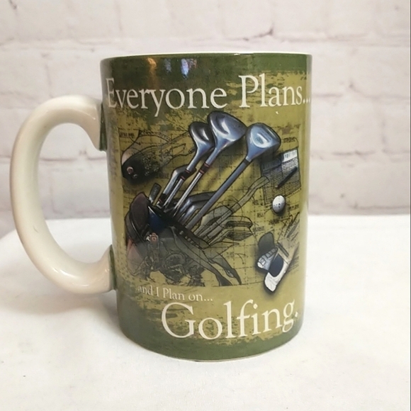 CARSON Golf Coffee Mug   "Everyone Plans and I Plan on Golfing"  16oz - Picture 1 of 6